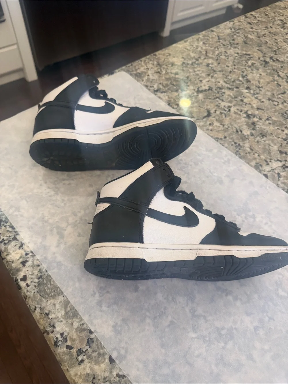 Nike  Black and White Mid-Top Sneakers